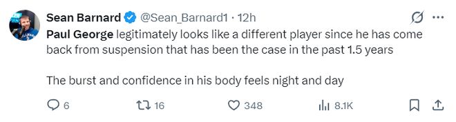 乔治39分率队大胜奇才 76人重返东部前六