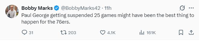 乔治39分率队大胜奇才 76人重返东部前六